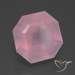 Quarzo rosa Rosa medio rosa naturale da 11.28 ct, Ottagonale / Taglio smeraldo, Trasparente