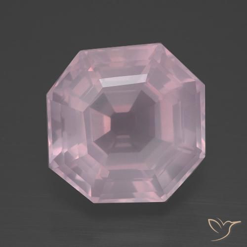 11.30ct Naturale Rosa gomma da masticare Quarzo rosa, Taglio smeraldo, Trasparente