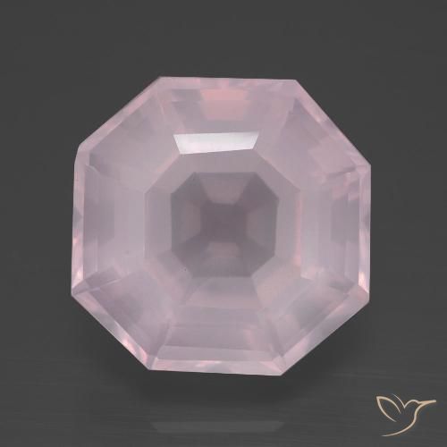 12.21ct Naturale Rosa chiaro Quarzo rosa, Taglio smeraldo, Trasparente