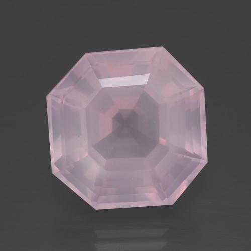 Quarzo rosa Rosa gomma da masticare naturale da 16.13 ct, Taglio smeraldo, Trasparente