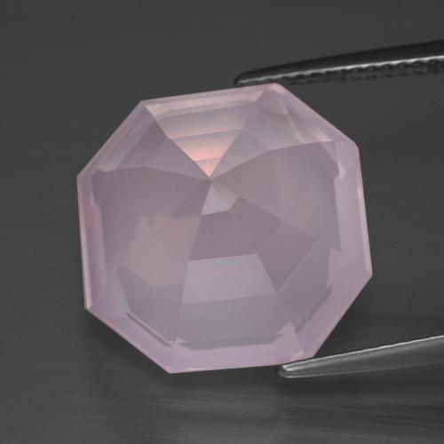 Quarzo rosa Rosa gomma da masticare naturale da 16.13 ct, Taglio smeraldo, Trasparente