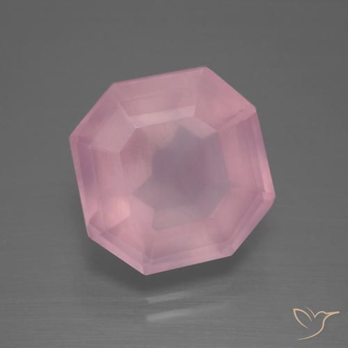Quarzo rosa Rosa medio rosa naturale da 9.63 ct, Ottagonale / Taglio smeraldo, Trasparente