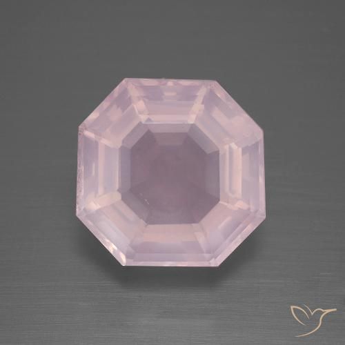 8.93ct Naturale Rosa chiaro Quarzo rosa, Taglio smeraldo, Trasparente
