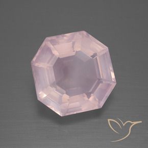 Quarzo rosa Rosa chiaro naturale da 8.93 ct, Ottagonale / Taglio smeraldo, Trasparente