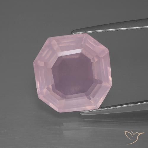 7.71ct Naturale Rosa chiaro Quarzo rosa, Taglio smeraldo, Trasparente