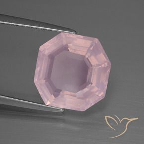 Quarzo rosa Rosa chiaro naturale da 7.71 ct, Ottagonale / Taglio smeraldo, Trasparente