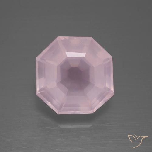 7.53ct Naturale Rosa chiaro Quarzo rosa, Taglio smeraldo, Trasparente
