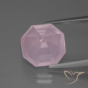 Quarzo rosa Rosa chiaro naturale da 7.53 ct, Ottagonale / Taglio smeraldo, Trasparente