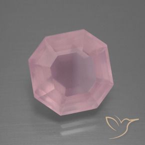 Quarzo rosa Rosa medio rosa naturale da 9.72 ct, Ottagonale / Taglio smeraldo, Trasparente