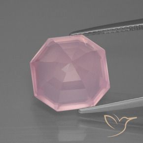 Quarzo rosa Rosa medio rosa naturale da 9.72 ct, Ottagonale / Taglio smeraldo, Trasparente