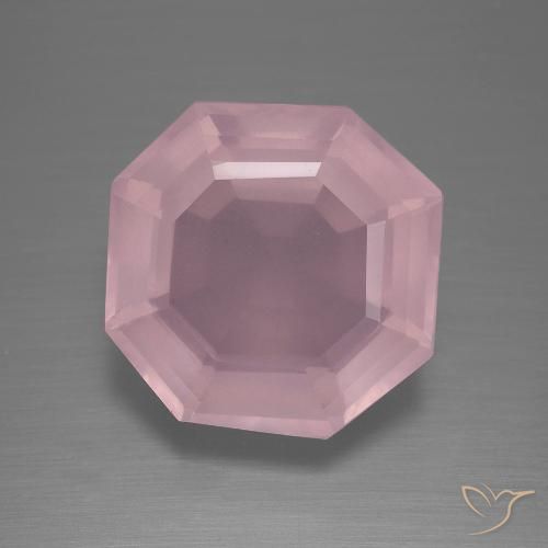 Quarzo rosa Rosa medio naturale da 10.65 ct, Ottagonale / Taglio smeraldo, Trasparente
