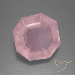 Quarzo rosa Rosa medio naturale da 10.65 ct, Ottagonale / Taglio smeraldo, Trasparente