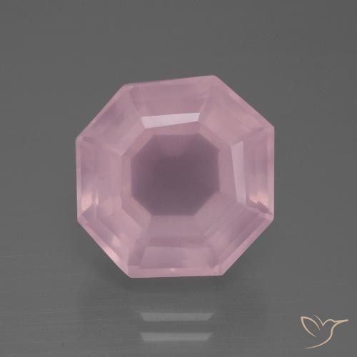11.37ct Naturale Rosa gomma da masticare Quarzo rosa, Taglio smeraldo, Trasparente