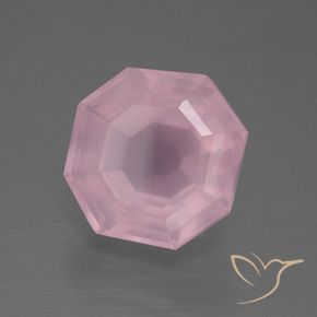 Quarzo rosa Rosa gomma da masticare naturale da 11.37 ct, Ottagonale / Taglio smeraldo, Trasparente