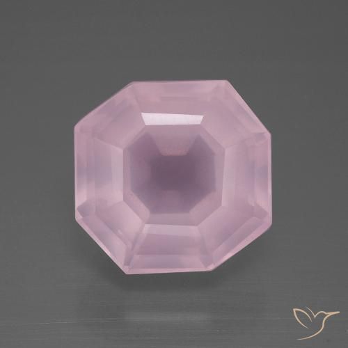 11.85ct Naturale Rosa chiaro Quarzo rosa, Taglio smeraldo, Trasparente