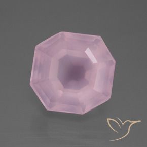 Quarzo rosa Rosa chiaro naturale da 11.85 ct, Ottagonale / Taglio smeraldo, Trasparente