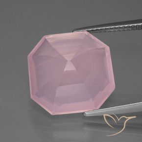 Quarzo rosa Rosa medio rosa naturale da 12.72 ct, Ottagonale / Taglio smeraldo, Trasparente