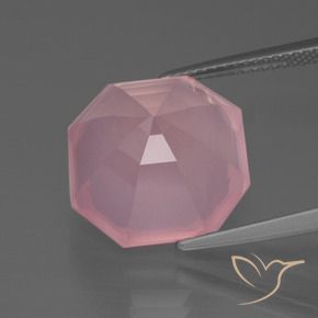 Quarzo rosa Rosa medio naturale da 12.80 ct, Ottagonale / Taglio smeraldo, Trasparente