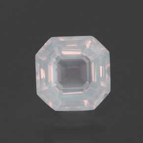 Quarzo rosa naturale rosa da 1,96 ct, taglio smeraldo, trasparente