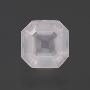 Quarzo rosa naturale rosa da 1,98 ct, taglio smeraldo, trasparente