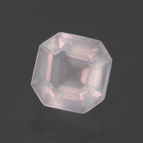 Quarzo rosa naturale rosa da 1,98 ct, taglio smeraldo, trasparente