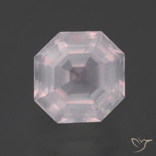 Quarzo rosa Rosa chiaro naturale da 2.86 ct, Ottagonale / Taglio smeraldo, Trasparente