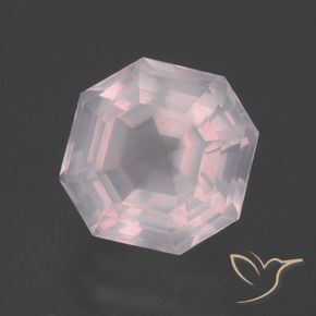Quarzo rosa Rosa chiaro naturale da 2.86 ct, Ottagonale / Taglio smeraldo, Trasparente