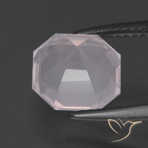 Quarzo rosa Rosa chiaro naturale da 2.86 ct, Ottagonale / Taglio smeraldo, Trasparente