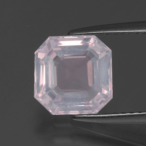 Quarzo rosa Rosa gomma da masticare naturale da 2.06 ct, Taglio smeraldo, Trasparente