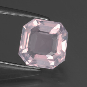 Quarzo rosa Rosa gomma da masticare naturale da 2.06 ct, Taglio smeraldo, Trasparente