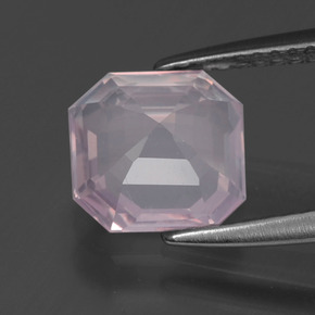 Quarzo rosa Rosa gomma da masticare naturale da 2.06 ct, Taglio smeraldo, Trasparente