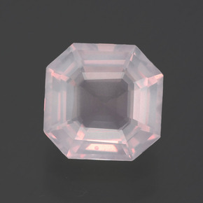 Quarzo rosa naturale rosa da 2,31 ct, taglio smeraldo, trasparente