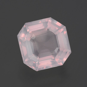 Quarzo rosa naturale rosa da 2,31 ct, taglio smeraldo, trasparente