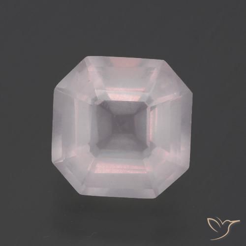 2.99ct Naturale Rosa Molto Chiaro Quarzo rosa, Taglio smeraldo, Trasparente