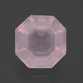 Quarzo rosa naturale rosa da 2,60 ct, taglio smeraldo, trasparente
