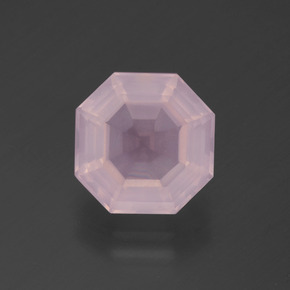 Quarzo rosa naturale rosa da 3,46 ct, taglio smeraldo, trasparente