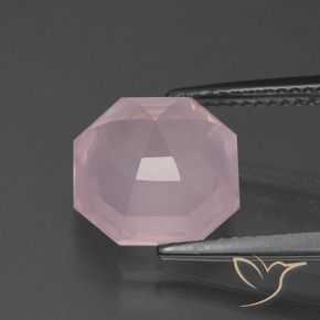 Quarzo rosa Rosa rosa naturale da 5.07 ct, Ottagonale / Taglio smeraldo, Trasparente