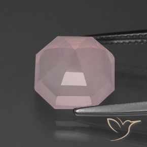 Quarzo rosa Rosa medio naturale da 6.04 ct, Ottagonale / Taglio smeraldo, Trasparente