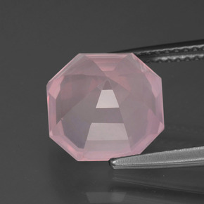 Quarzo rosa Rosa medio naturale da 5.02 ct, Taglio smeraldo, Trasparente
