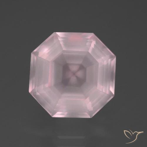 6.19ct Naturale Rosa chiaro Quarzo rosa, Taglio smeraldo, Trasparente