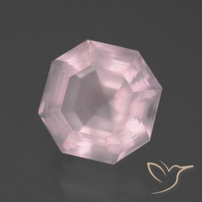 Quarzo rosa Rosa chiaro naturale da 6.19 ct, Ottagonale / Taglio smeraldo, Trasparente
