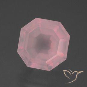 Quarzo rosa Rosa medio naturale da 6.17 ct, Ottagonale / Taglio smeraldo, Trasparente