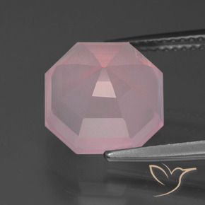 Quarzo rosa Rosa medio naturale da 6.17 ct, Ottagonale / Taglio smeraldo, Trasparente