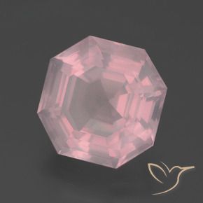 Quarzo rosa Rosa medio naturale da 6.25 ct, Ottagonale / Taglio smeraldo, Trasparente