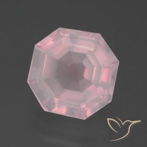 Quarzo rosa Rosa rosa naturale da 5.96 ct, Ottagonale / Taglio smeraldo, Trasparente