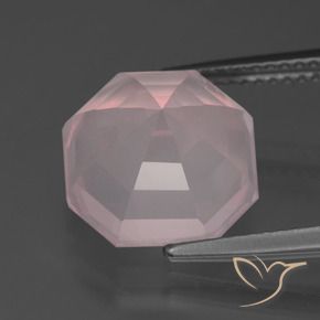 Quarzo rosa Rosa rosa naturale da 5.96 ct, Ottagonale / Taglio smeraldo, Trasparente