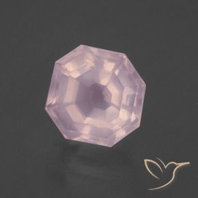 Quarzo rosa Rosa chiaro naturale da 4.39 ct, Ottagonale / Taglio smeraldo, Trasparente