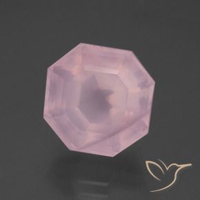 Quarzo rosa Rosa rosa naturale da 8.16 ct, Ottagonale / Taglio smeraldo, Trasparente