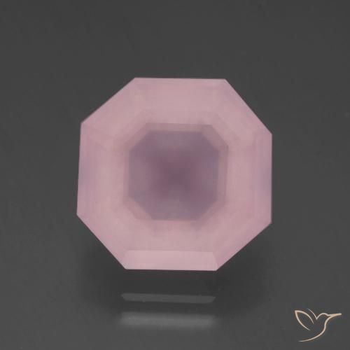 Quarzo rosa naturale rosa da 6,75 ct, taglio smeraldo, trasparente