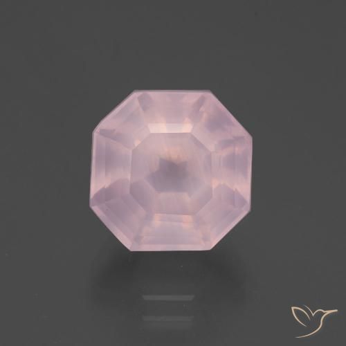6.34ct Naturale Rosa gomma da masticare Quarzo rosa, Taglio smeraldo, Trasparente